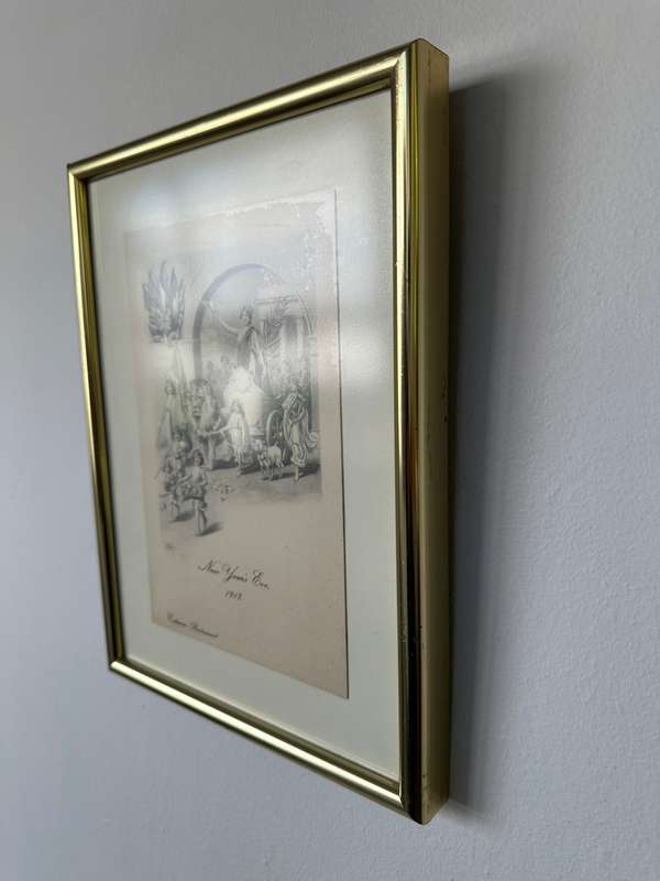 Framed Criterion Restaurant Memorabilia Vintage, New Years Eve 1918 - Finished Size 24.5cm x 32.5cm