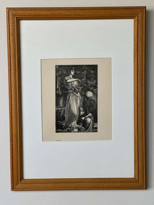 Framed Anthony Frederick Augustus Sandys Print, Cleopatra - Finished Size 35cm x 47cm