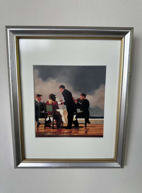 Framed Jack Vettriano, Elegy for a Dead Admiral - Finished Size 23.5cm x 28.5cm