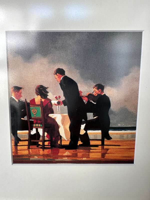 Framed Jack Vettriano, Elegy for a Dead Admiral - Finished Size 23.5cm x 28.5cm