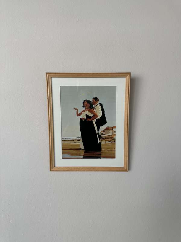 Framed Jack Vettriano Print, Missing Man II - Finished Size 22cm x 26.5cm