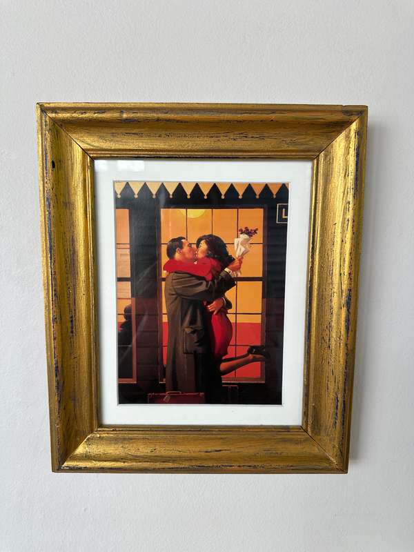 Framed Jack Vettriano Print, Back Where You Belong - Finished Size 27cm x 32cm