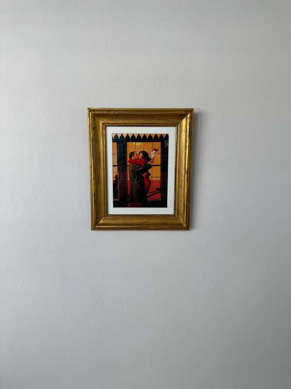 Framed Jack Vettriano Print, Back Where You Belong - Finished Size 27cm x 32cm