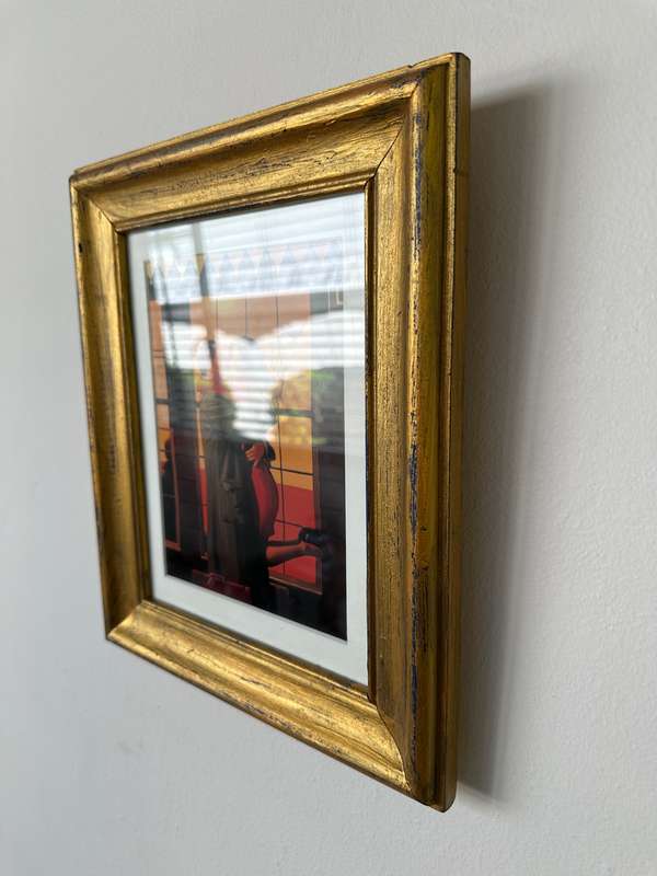 Framed Jack Vettriano Print, Back Where You Belong - Finished Size 27cm x 32cm