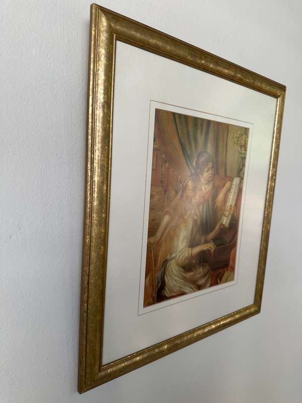 Framed Pierre-Auguste Renoir Print, Girls at the Piano - Finished Size 42.5cm x 48.5cm