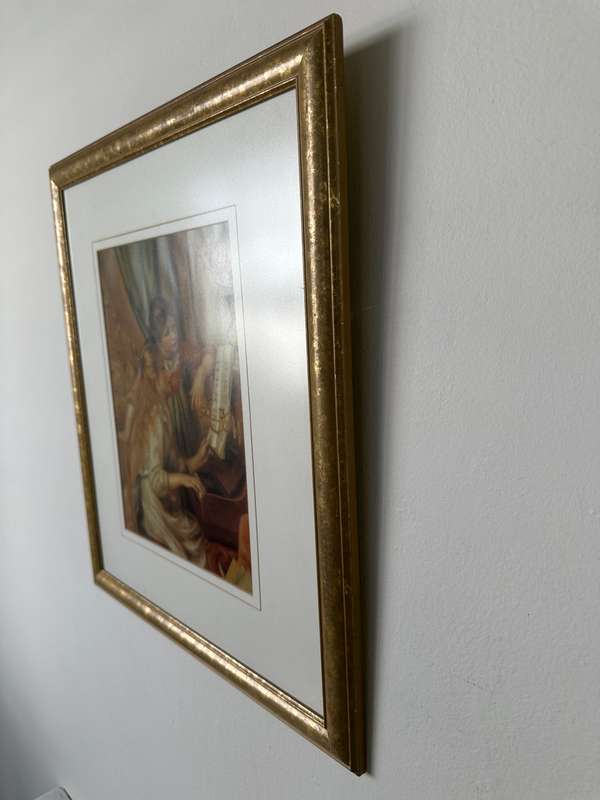 Framed Pierre-Auguste Renoir Print, Girls at the Piano - Finished Size 42.5cm x 48.5cm