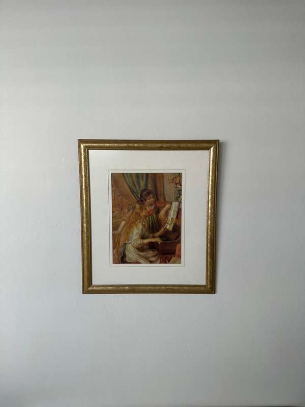 Framed Pierre-Auguste Renoir Print, Girls at the Piano - Finished Size 42.5cm x 48.5cm