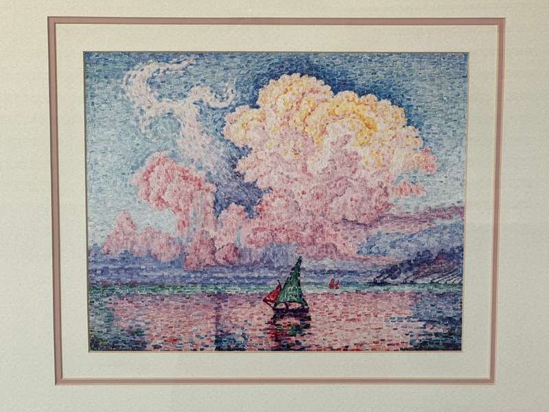 Framed Paul Signac Print, Pink Clouds - Finished Size 47cm x 43cm
