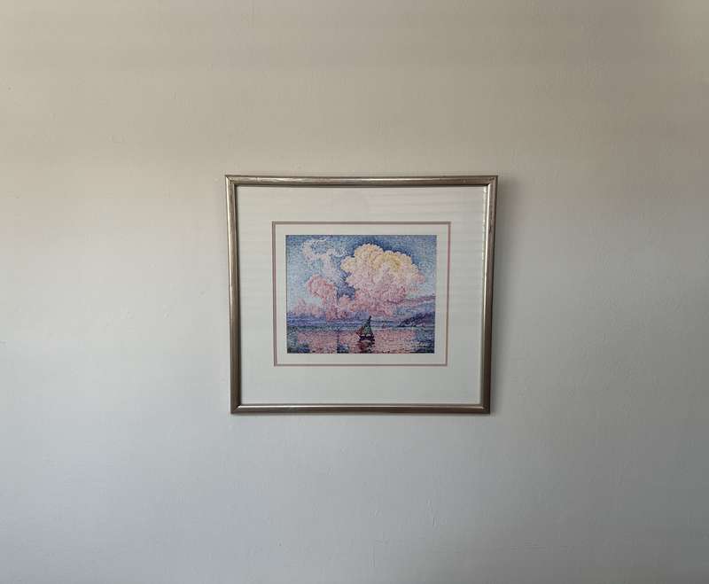 Framed Paul Signac Print, Pink Clouds - Finished Size 47cm x 43cm