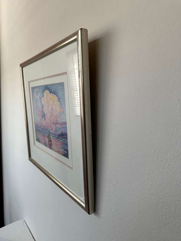 Framed Paul Signac Print, Pink Clouds - Finished Size 47cm x 43cm