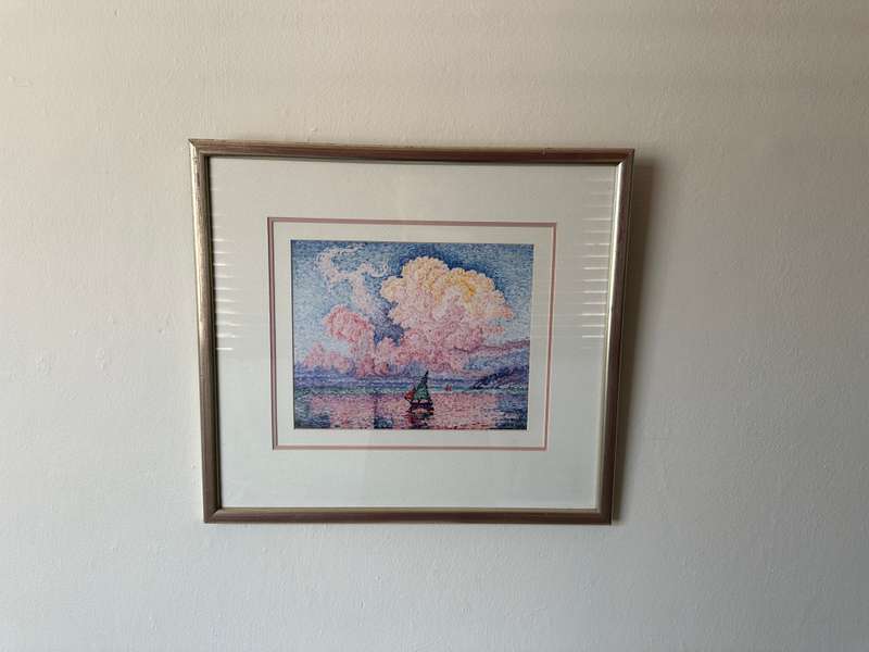 Framed Paul Signac Print, Pink Clouds - Finished Size 47cm x 43cm