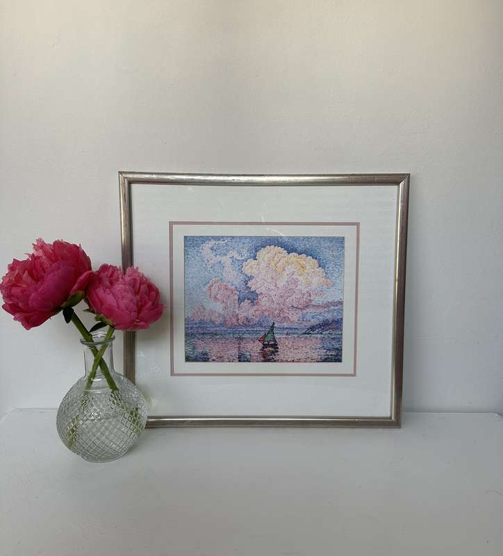 Framed Paul Signac Print, Pink Clouds - Finished Size 47cm x 43cm