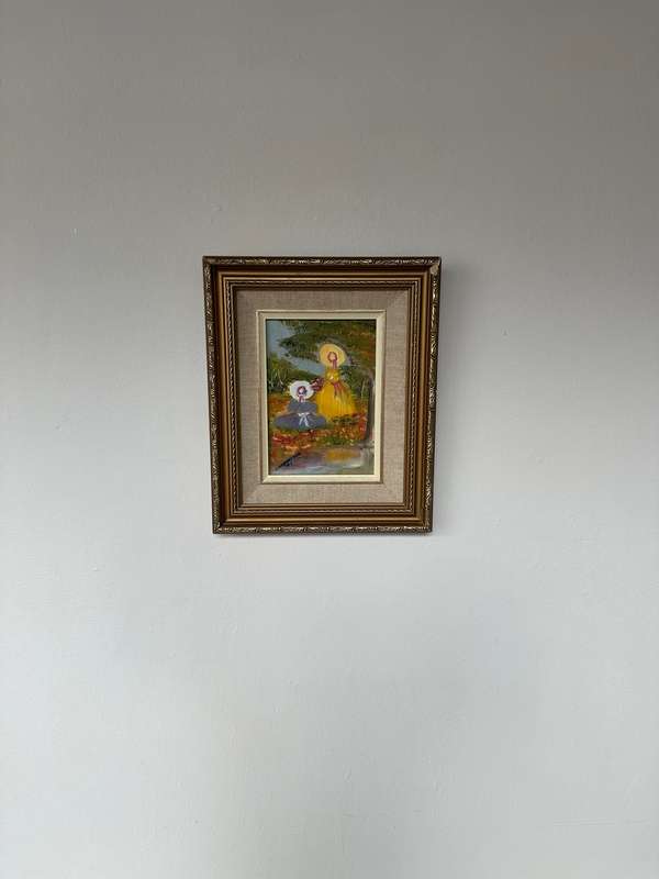 Framed Original Artwork, Victorian Girls - Finished Size 23.5cm x 28.5cm