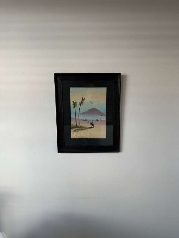 Framed Giovanni Monti 1765-1825 Original Watercolor, Camel Caravan - Finished Size 43cm x 53.5cm