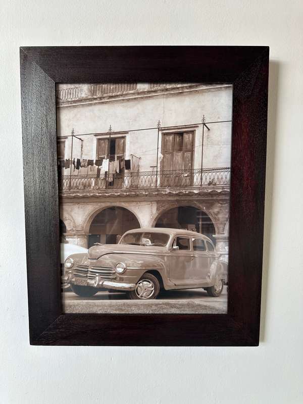 Framed Sepia Print, Cuban Dodge - Finished Size 39.5cm x 49.5cm