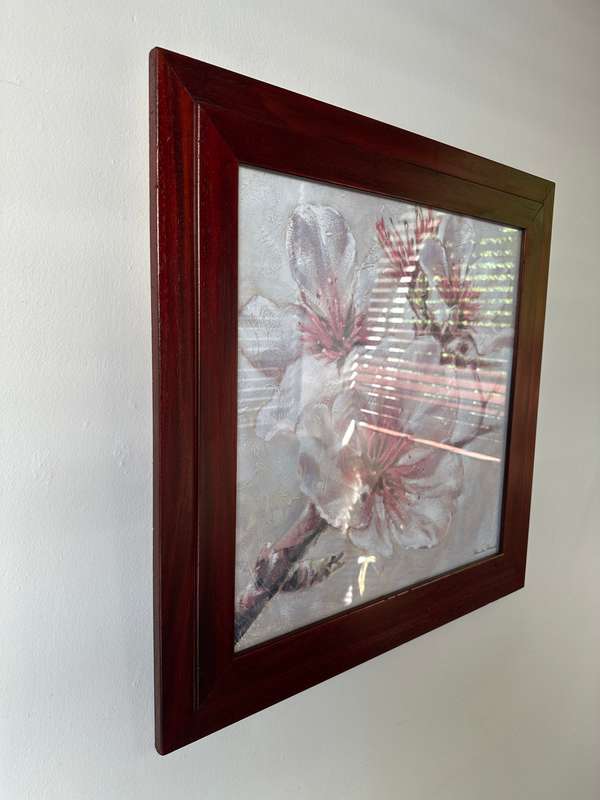 Framed Paula Reed Print, Cherry Blossoms - Finished Size 64.5cn x 694.5cm