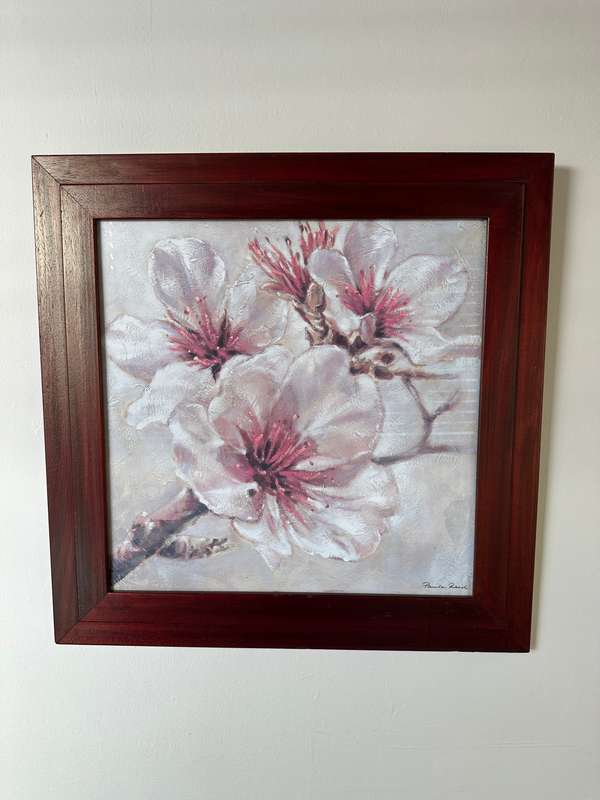 Framed Paula Reed Print, Cherry Blossoms - Finished Size 64.5cn x 694.5cm