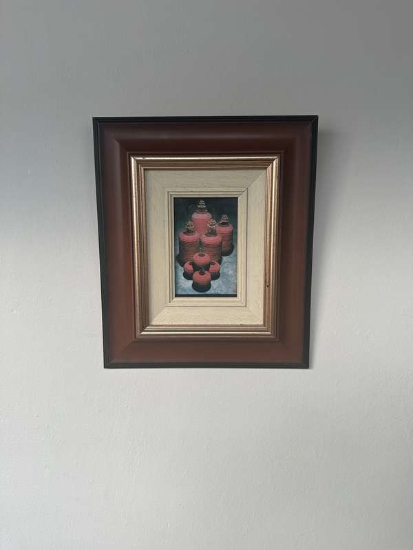 Framed Picture, Lanterns - Finished Size 30cm x 35.5cm (Clear Glass, Double Frame)