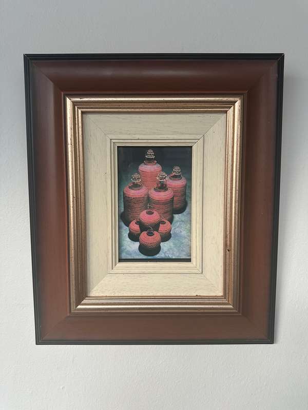 Framed Picture, Lanterns - Finished Size 30cm x 35.5cm (Clear Glass, Double Frame)