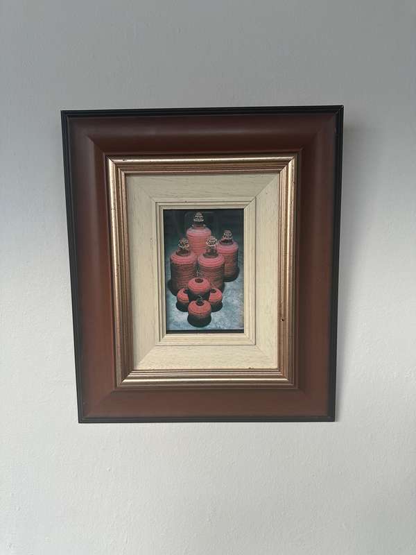 Framed Picture, Lanterns - Finished Size 30cm x 35.5cm (Clear Glass, Double Frame)