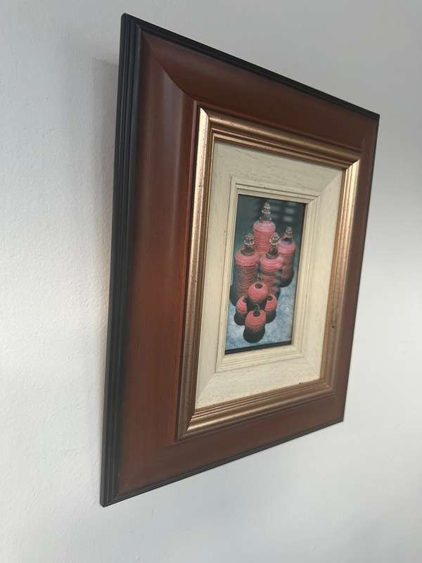 Framed Picture, Lanterns - Finished Size 30cm x 35.5cm (Clear Glass, Double Frame)