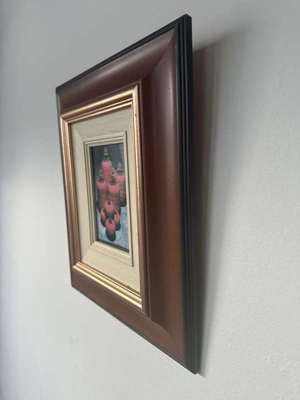 Framed Picture, Lanterns - Finished Size 30cm x 35.5cm (Clear Glass, Double Frame)