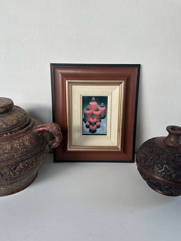 Framed Picture, Lanterns - Finished Size 30cm x 35.5cm (Clear Glass, Double Frame)
