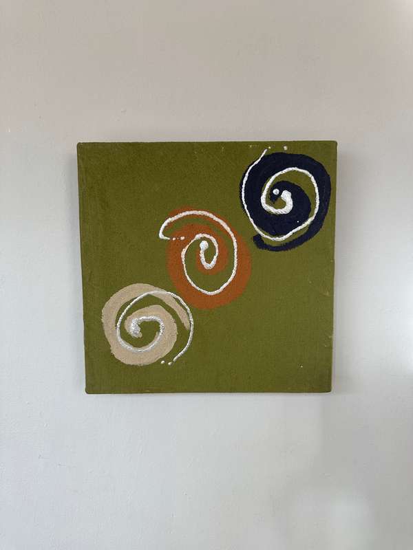 Original Artwork on Stretch Canvas, Green - Finished Size 30.5cm x 30.5cm (Depth 4.5cm)