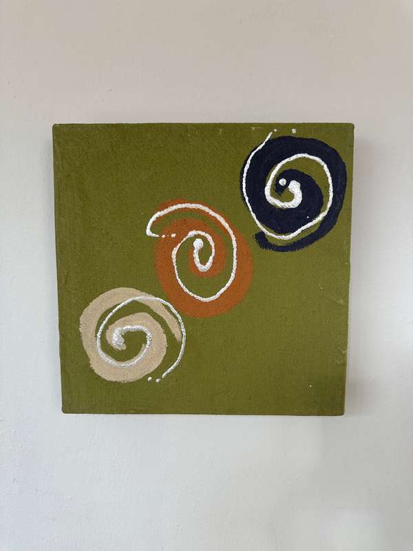Original Artwork on Stretch Canvas, Green - Finished Size 30.5cm x 30.5cm (Depth 4.5cm)
