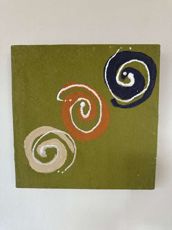 Original Artwork on Stretch Canvas, Green - Finished Size 30.5cm x 30.5cm (Depth 4.5cm)