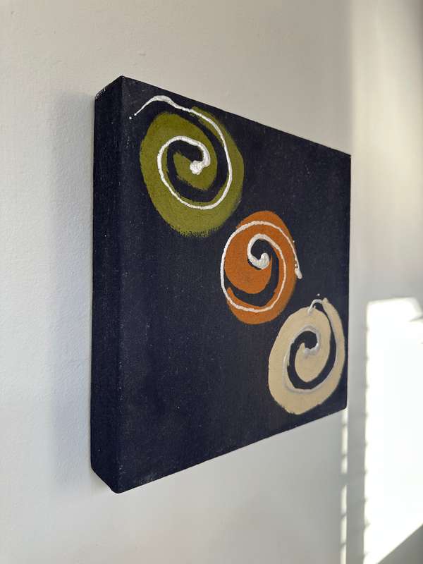 Original Artwork on Stretch Canvas, Blue - Finished Size 30.5cm x 30.5cm (Depth 4.5cm)