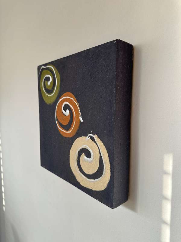 Original Artwork on Stretch Canvas, Blue - Finished Size 30.5cm x 30.5cm (Depth 4.5cm)