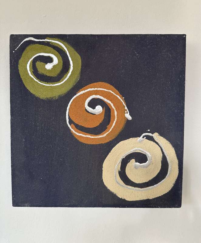 Original Artwork on Stretch Canvas, Blue - Finished Size 30.5cm x 30.5cm (Depth 4.5cm)