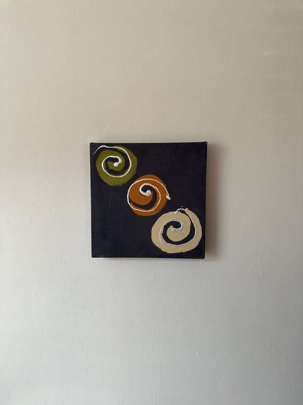 Original Artwork on Stretch Canvas, Blue - Finished Size 30.5cm x 30.5cm (Depth 4.5cm)