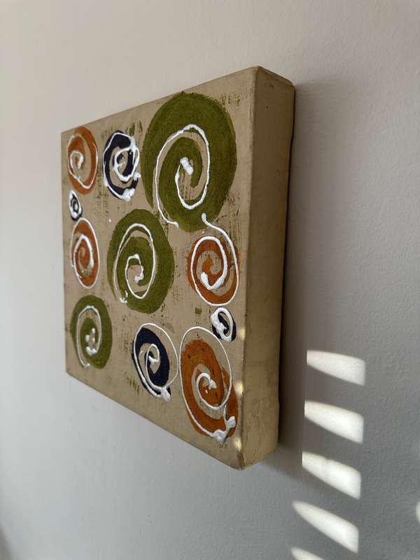 Original Artwork on Stretch Canvas, Cream - Finished Size 30.5cm x 30.5cm (Depth 4.5cm)