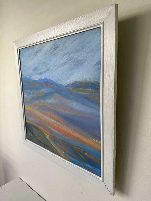 Framed Original Artwork on Stretched Canvas, Pam Edgar, Landscape, Finished Size 58.5cm x 58.5cm
