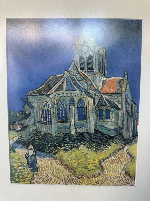 Framed Vincent Van Gogh Print, Church At Auvers - Finished Size 36cm x 45.5cm