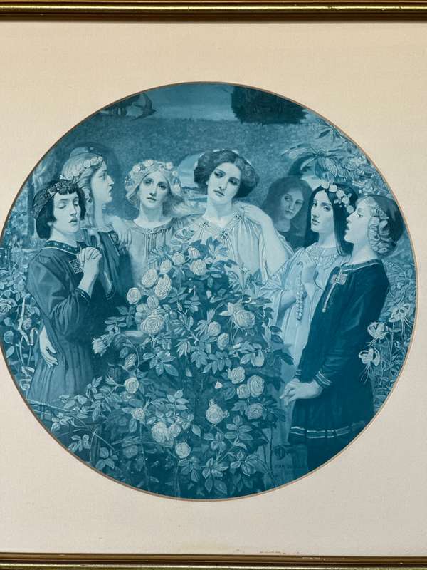 Framed John Duncan Print, Hymn to the Rose - Finished Size 37cm x 37cm