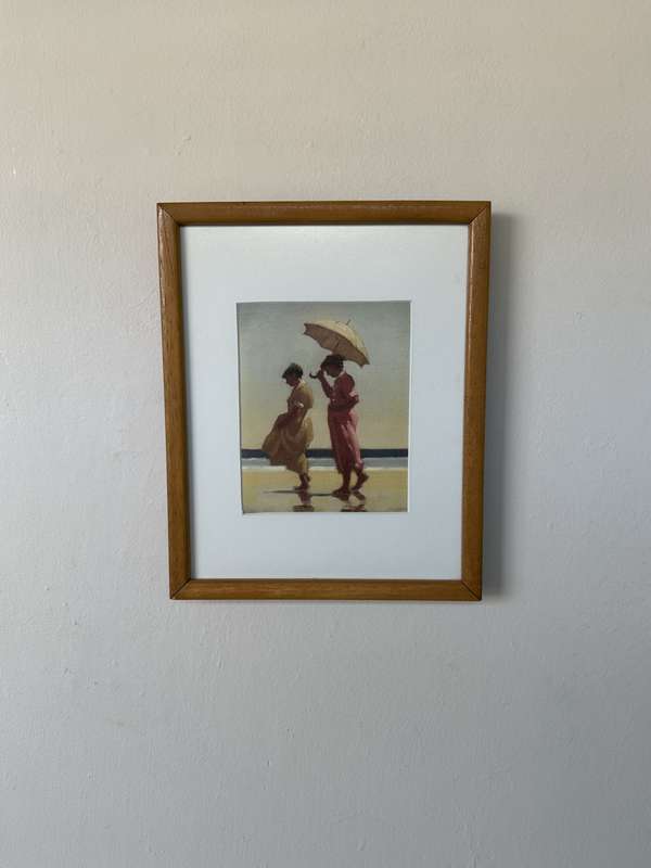 Framed Jack Vettriano, Pink & Saffron - Finished Size 26cm x 32.5cm