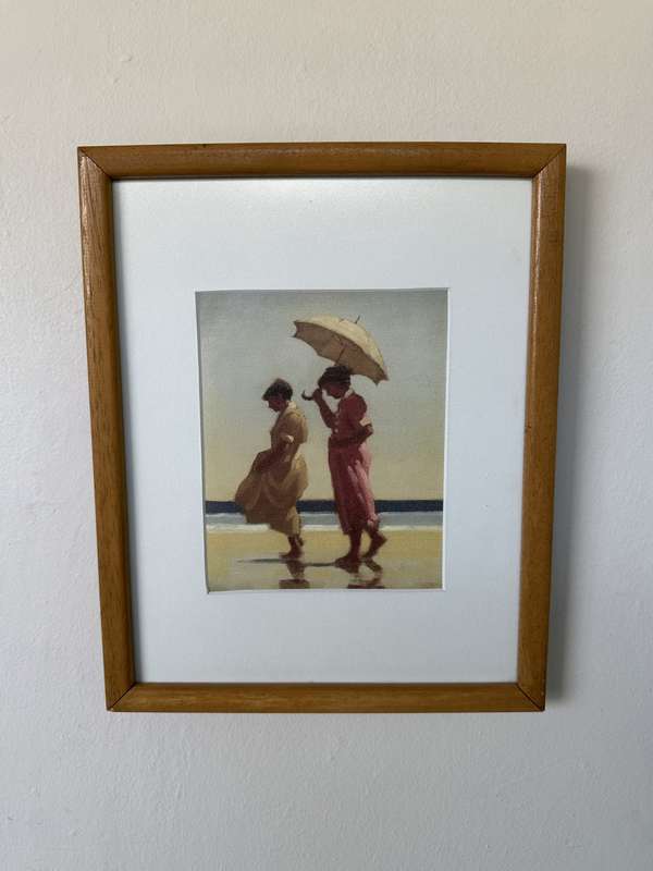 Framed Jack Vettriano, Pink & Saffron - Finished Size 26cm x 32.5cm