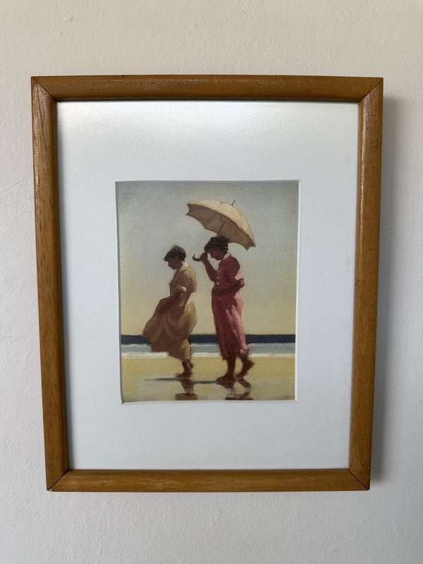 Framed Jack Vettriano, Pink & Saffron - Finished Size 26cm x 32.5cm