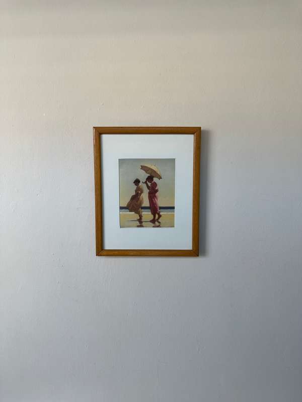 Framed Jack Vettriano, Pink & Saffron - Finished Size 26cm x 32.5cm