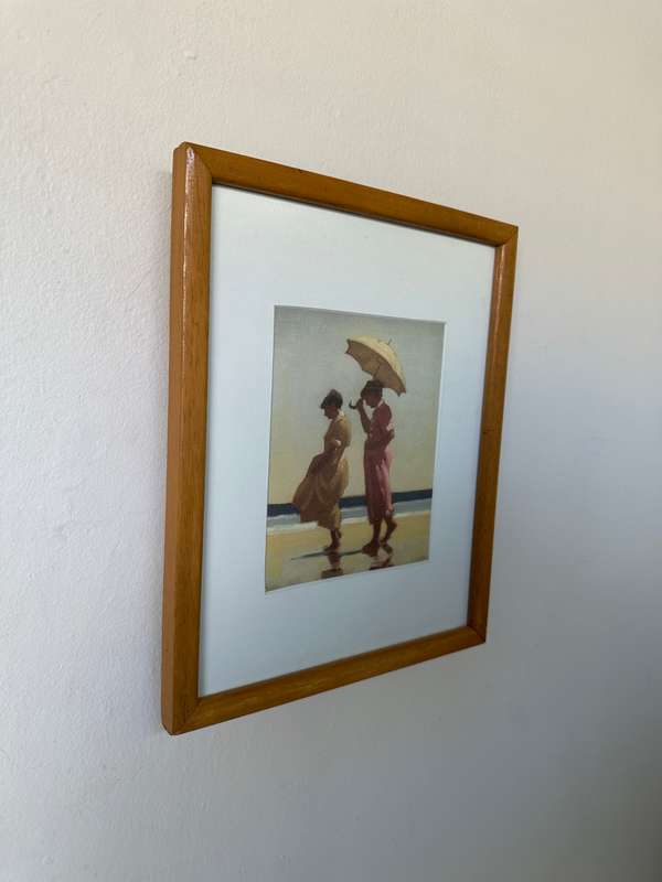 Framed Jack Vettriano, Pink & Saffron - Finished Size 26cm x 32.5cm