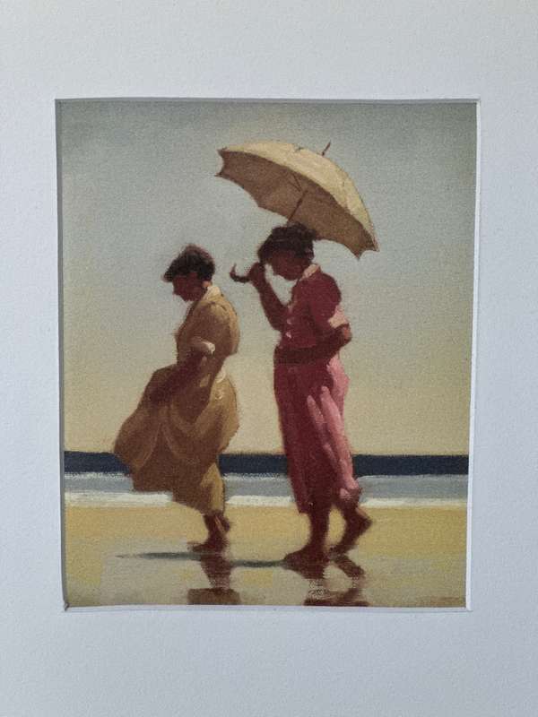 Framed Jack Vettriano, Pink & Saffron - Finished Size 26cm x 32.5cm