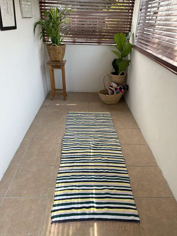 Ashanti Woven Fabric Rug, Versatile as it can be used as a Table Runner Size 175cm x 70cm (New)