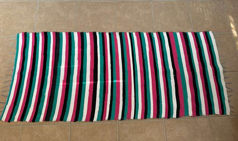 Ashanti Woven Fabric Rug, Versatile as it can be used as a Table Runner Size 175cm x 73cm (New)
