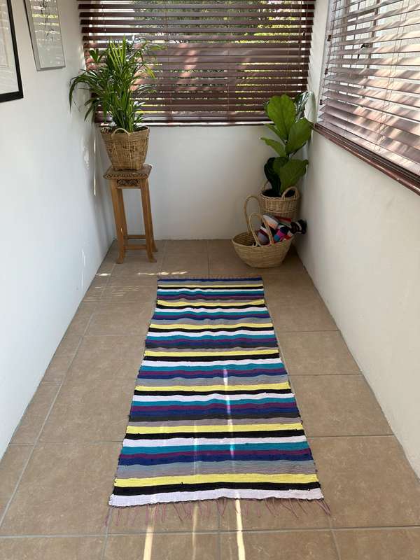 Ashanti Woven Fabric Rug, Versatile as it can be used as a Table Runner Size 180cm x 70cm (New)