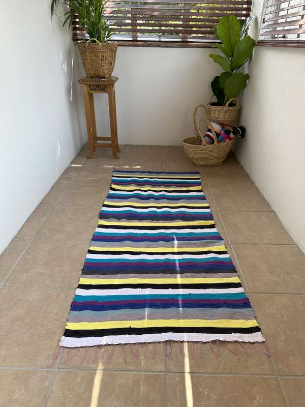 Ashanti Woven Fabric Rug, Versatile as it can be used as a Table Runner Size 180cm x 70cm (New)