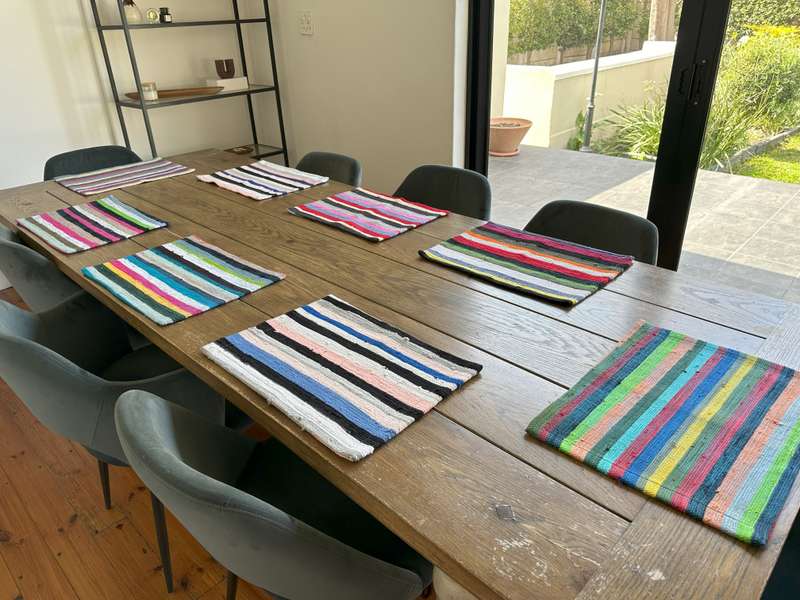 Colorful Striped Ashanti Placemats in vivid colours, Size 44cm x 31cm. (New Condition)