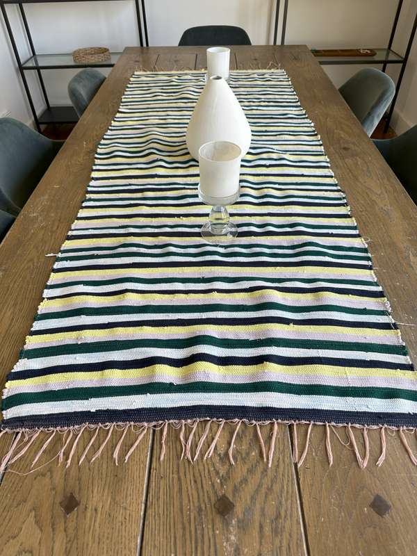 Ashanti Woven Fabric Rug, Versatile as it can be used as a Table Runner Size 175cm x 70cm (New)